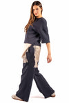 Felpa Basic Crop Accoppiata Blu donna Miss love - 2