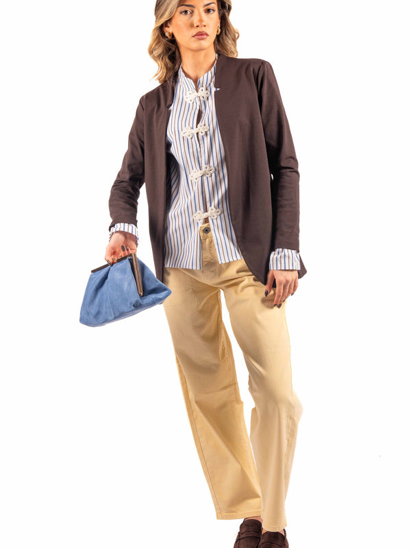 Blazer in Punto Milano Cioccolato da donna Miss love