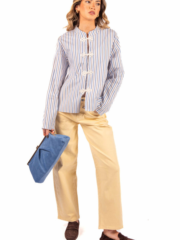 Camicia a Righe con Chiusure Decorative da donna Miss love