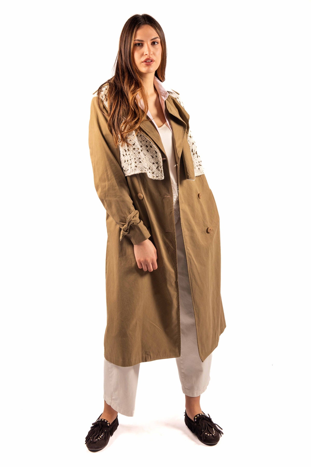 Trench con Dettaglio Crochet donna Tensione in - 1
