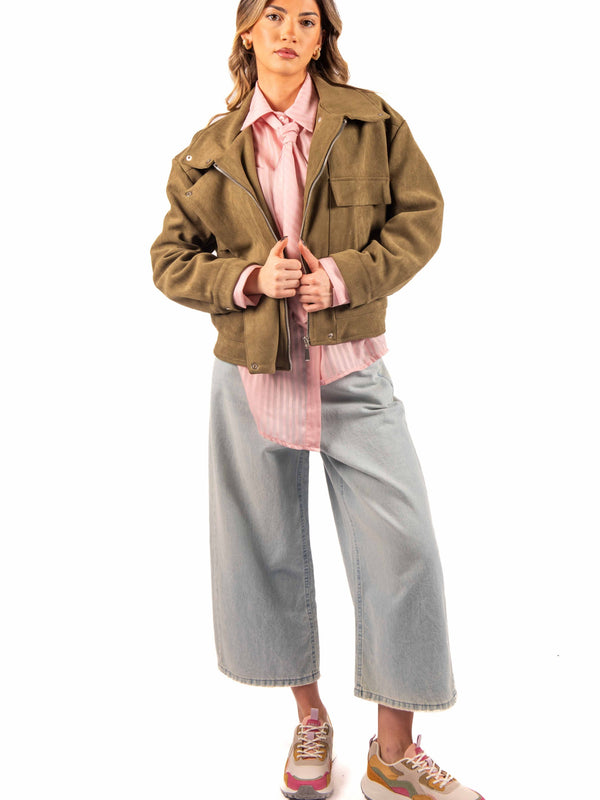 Jeans Wide Leg Cropped da donna Tensione in