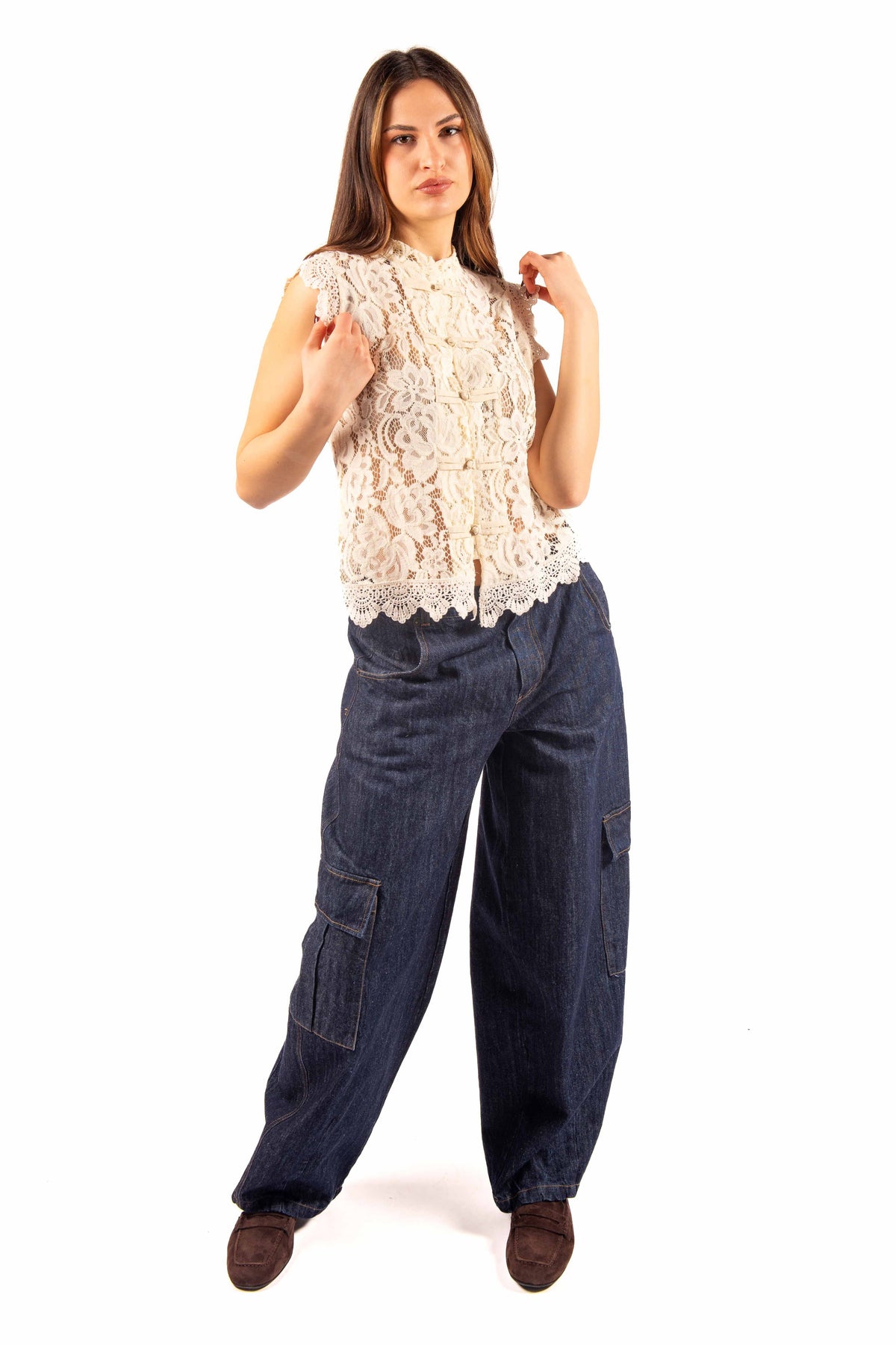 Jeans Cargo donna Tensione in - 1