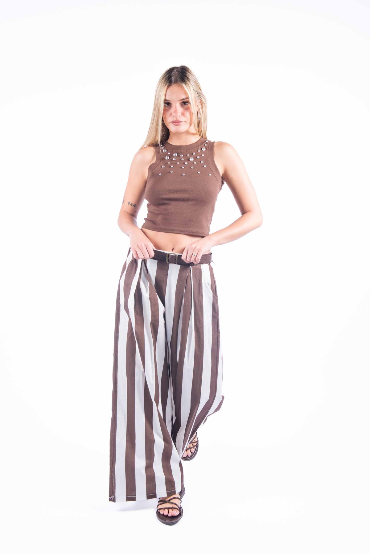 Crop Top con Applicazioni Cioccolato donna Miss love - 5