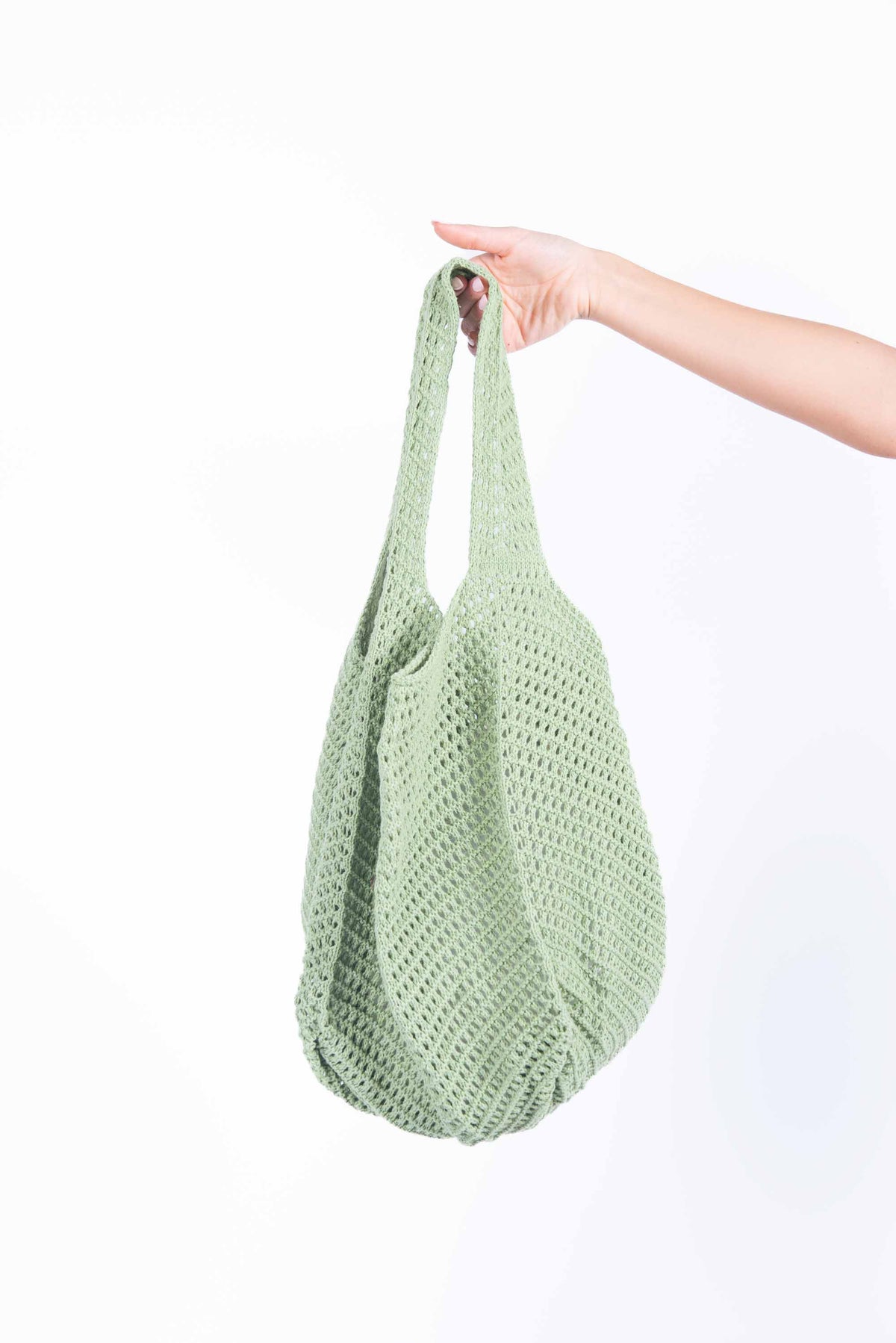 Borsa Tote in Maglia Traforata Verde donna Miss love - 3