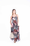 Abito Lungo Satinato a Fantasia donna Miss love - 2