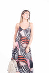 Abito Lungo Satinato a Fantasia donna Miss love - 5