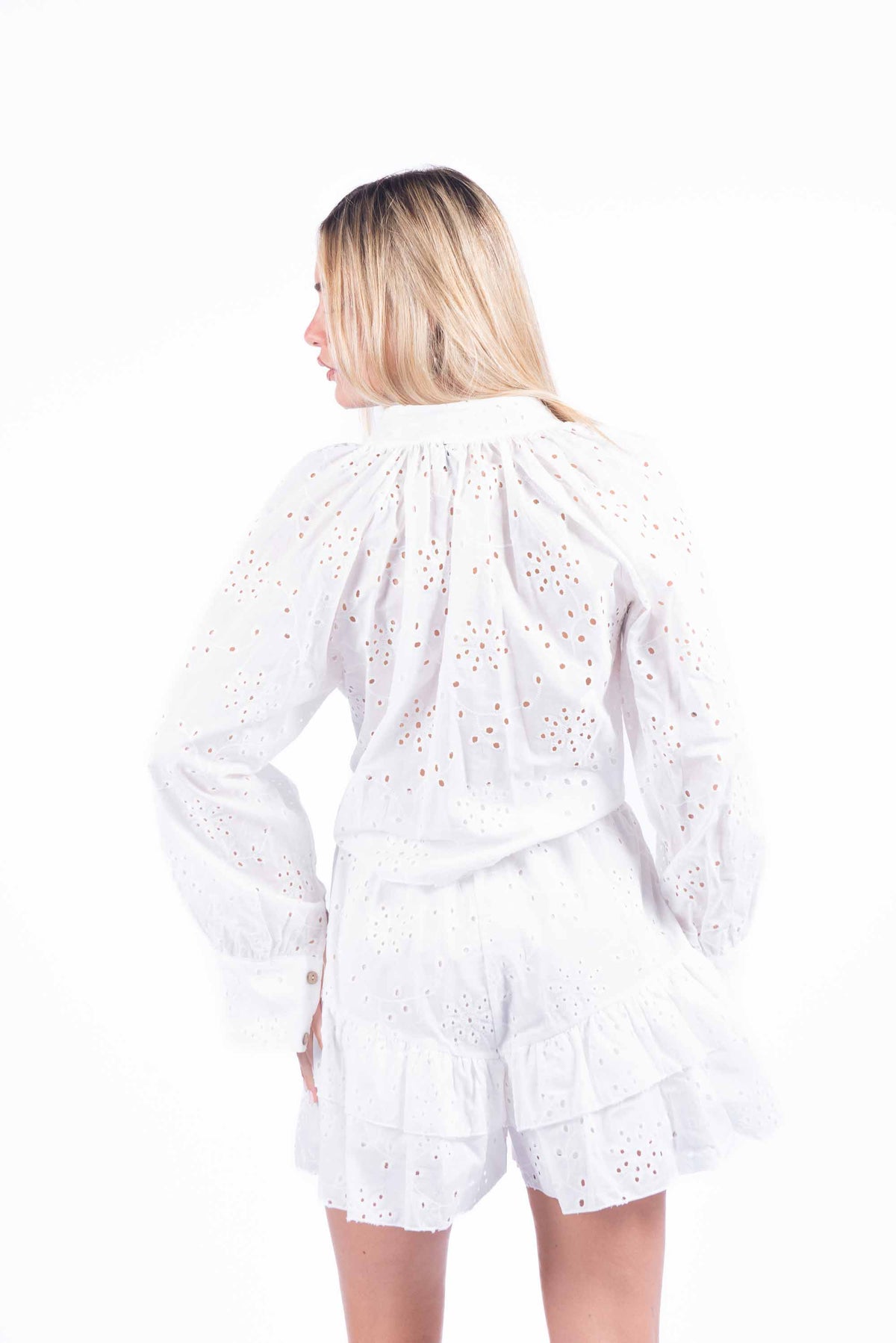Completo in Sangallo con Camicia e Minigonna donna Miss love - 5