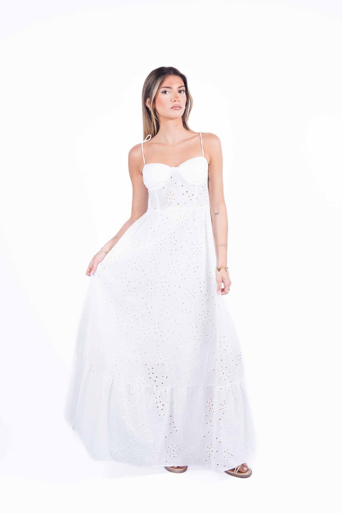 Abito in Sangallo Bianco donna Miss love - 1