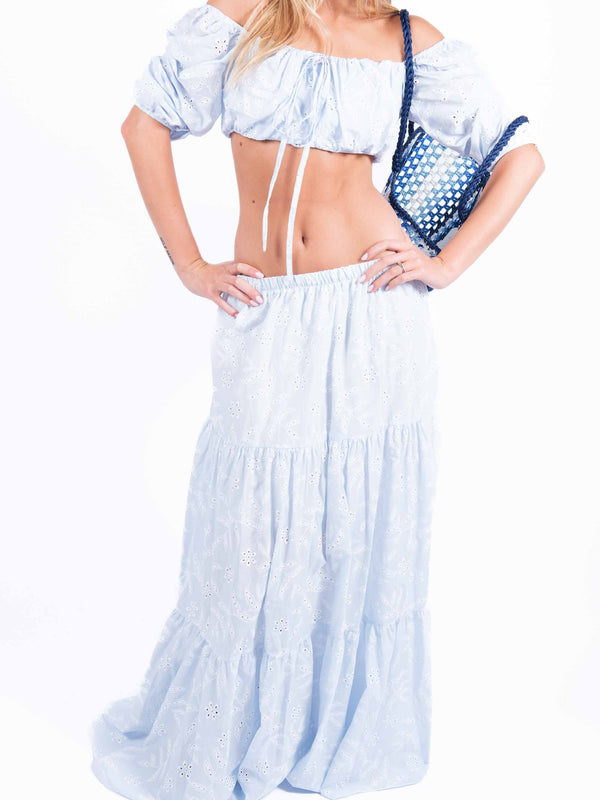 Completo Celeste con Sangallo da donna Miss love