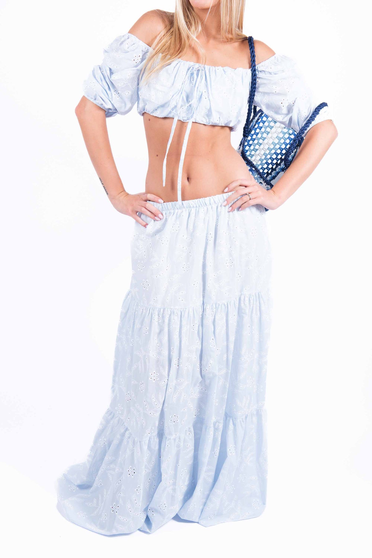 Completo Celeste con Sangallo donna Miss love - 1