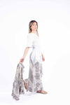 Pantaloni in Lino con Stampa Paisley donna Miss love - 5