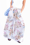 Pantaloni in Lino a Fiori donna Miss love - 1