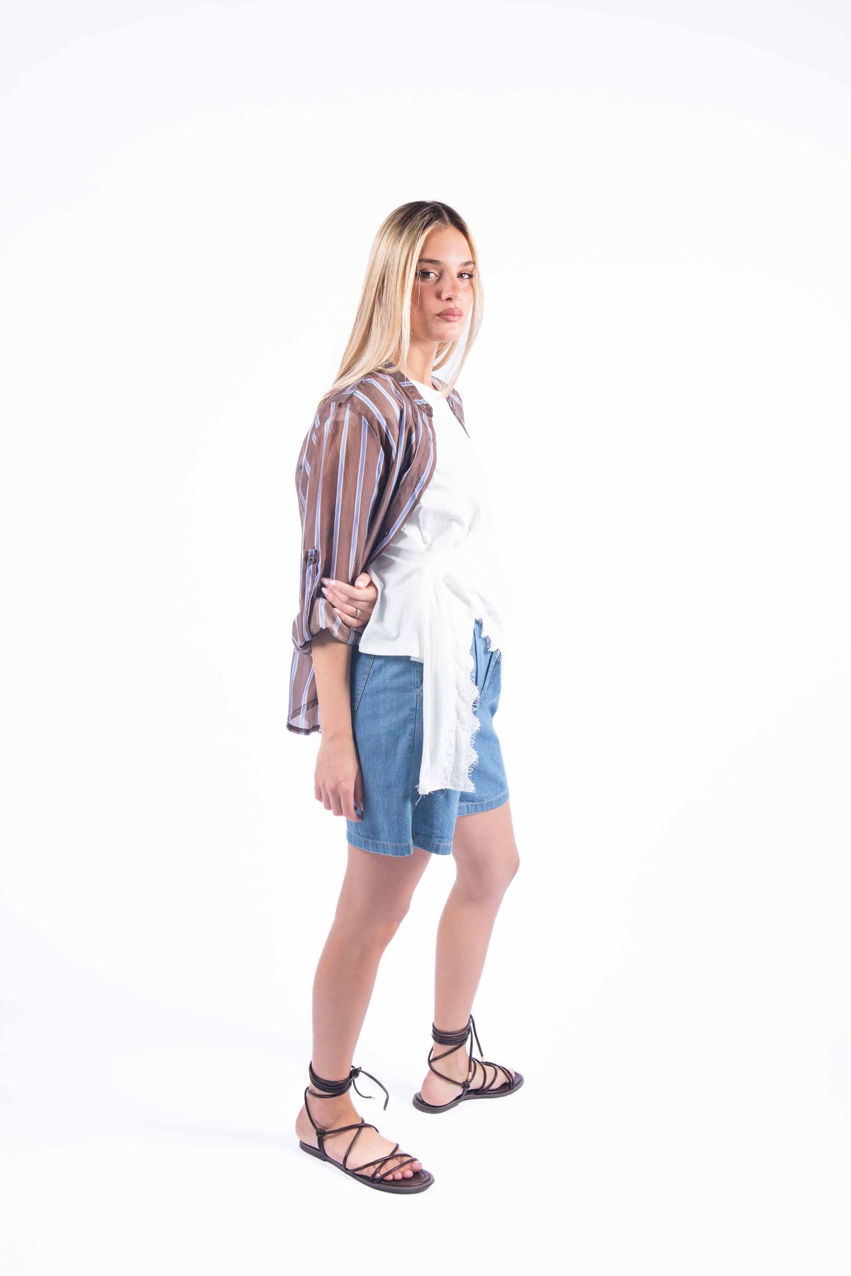 Camicia Riga Cioccolato donna Miss love - 4
