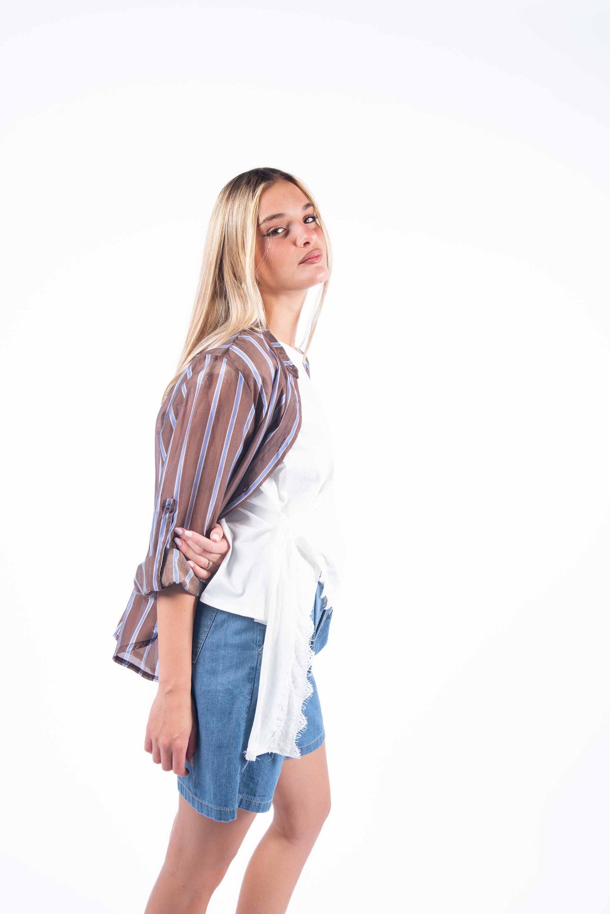 Camicia Riga Cioccolato donna Miss love - 5