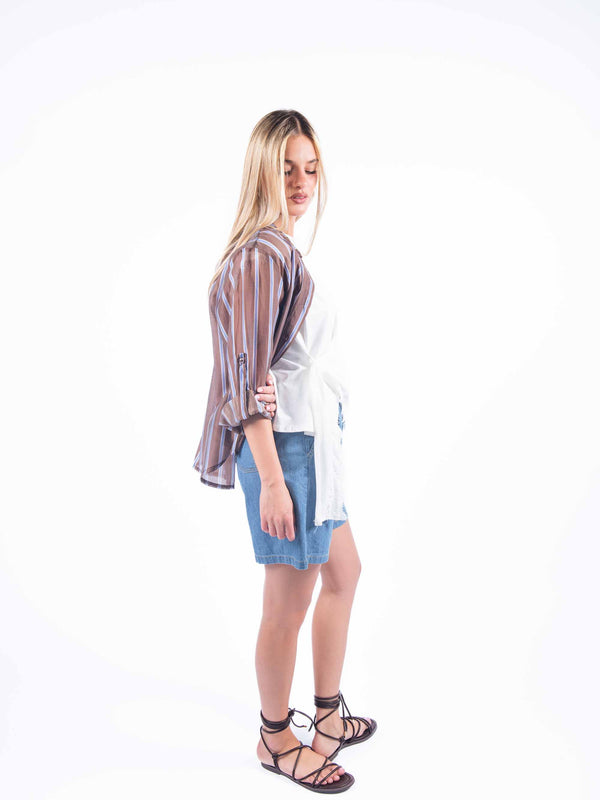 Camicia Riga Cioccolato da donna Miss love