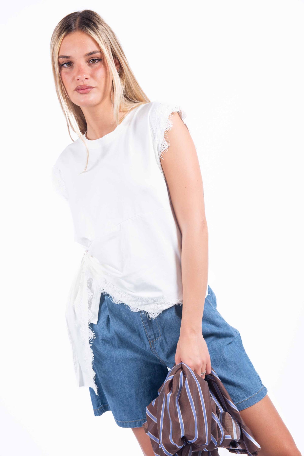 Top Lace Bianco donna Miss love - 1