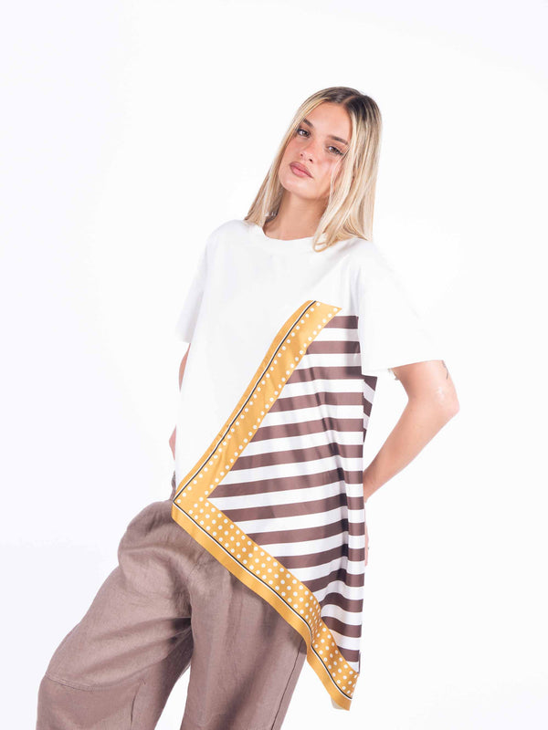 T-shirt Scarf Print da donna Miss love