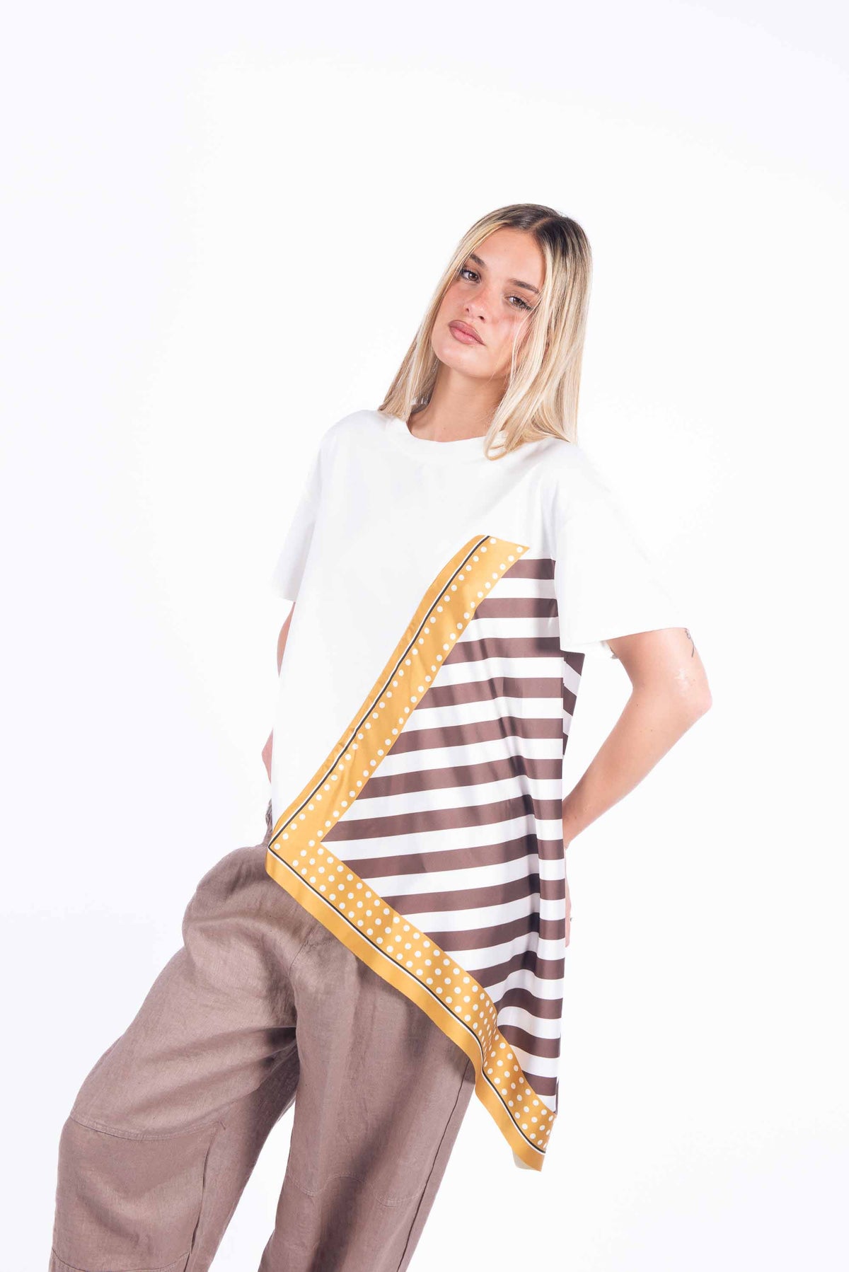 T-shirt Scarf Print donna Miss love - 1