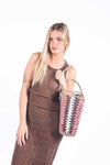 Abito Lungo in Crochet Cioccolato donna Miss love - 4