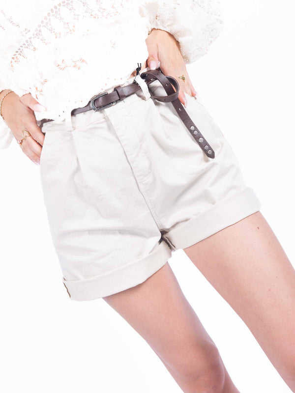 Bermuda Cotton Belt Beige da donna Miss love