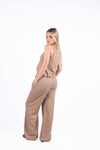 Completo Misto Lino Cammello donna Miss love - 4