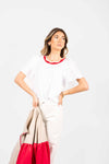 T-shirt con Volant e Bordo a Contrasto donna Miss love - 1