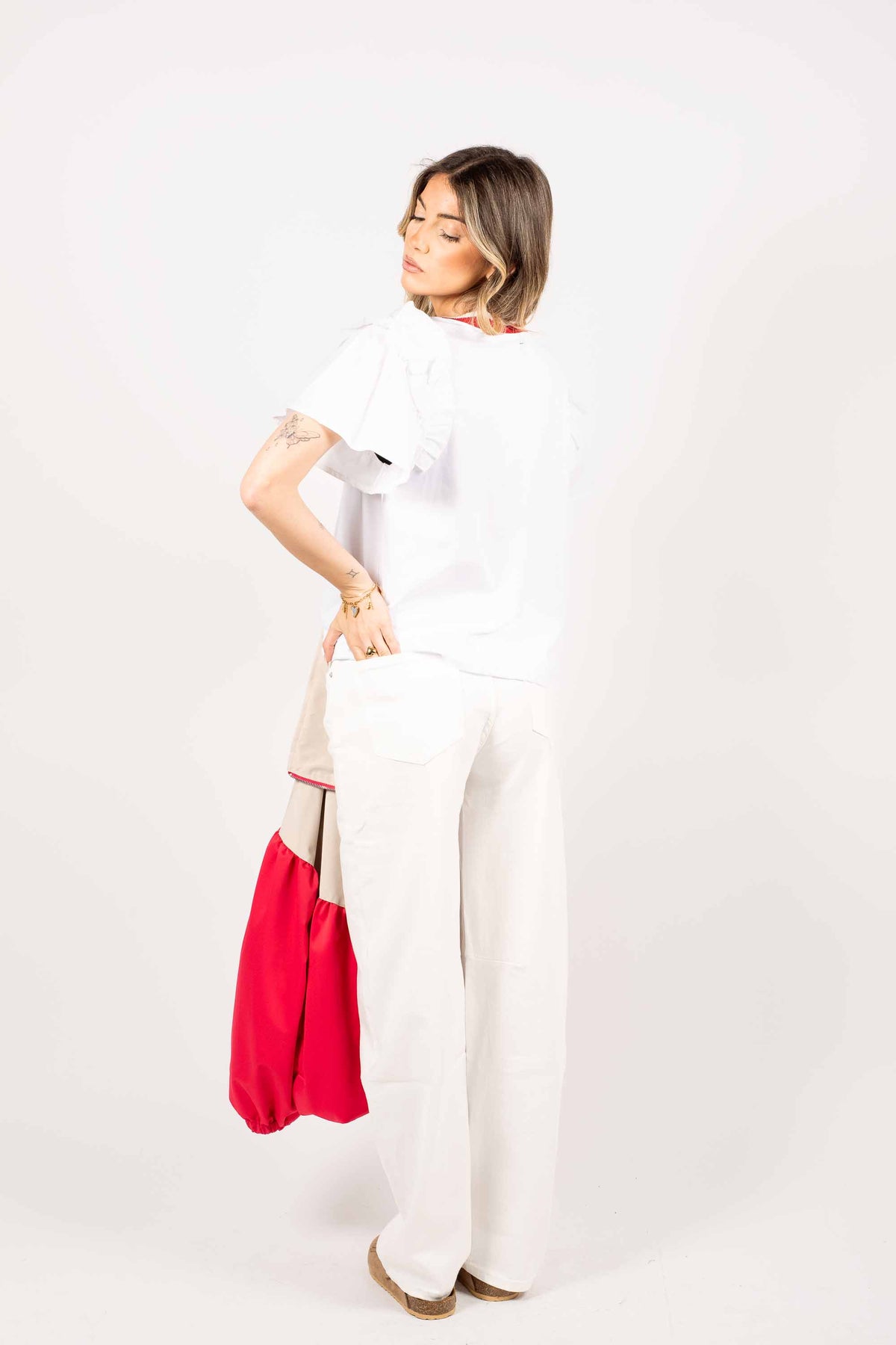 T-shirt con Volant e Bordo a Contrasto donna Miss love - 3