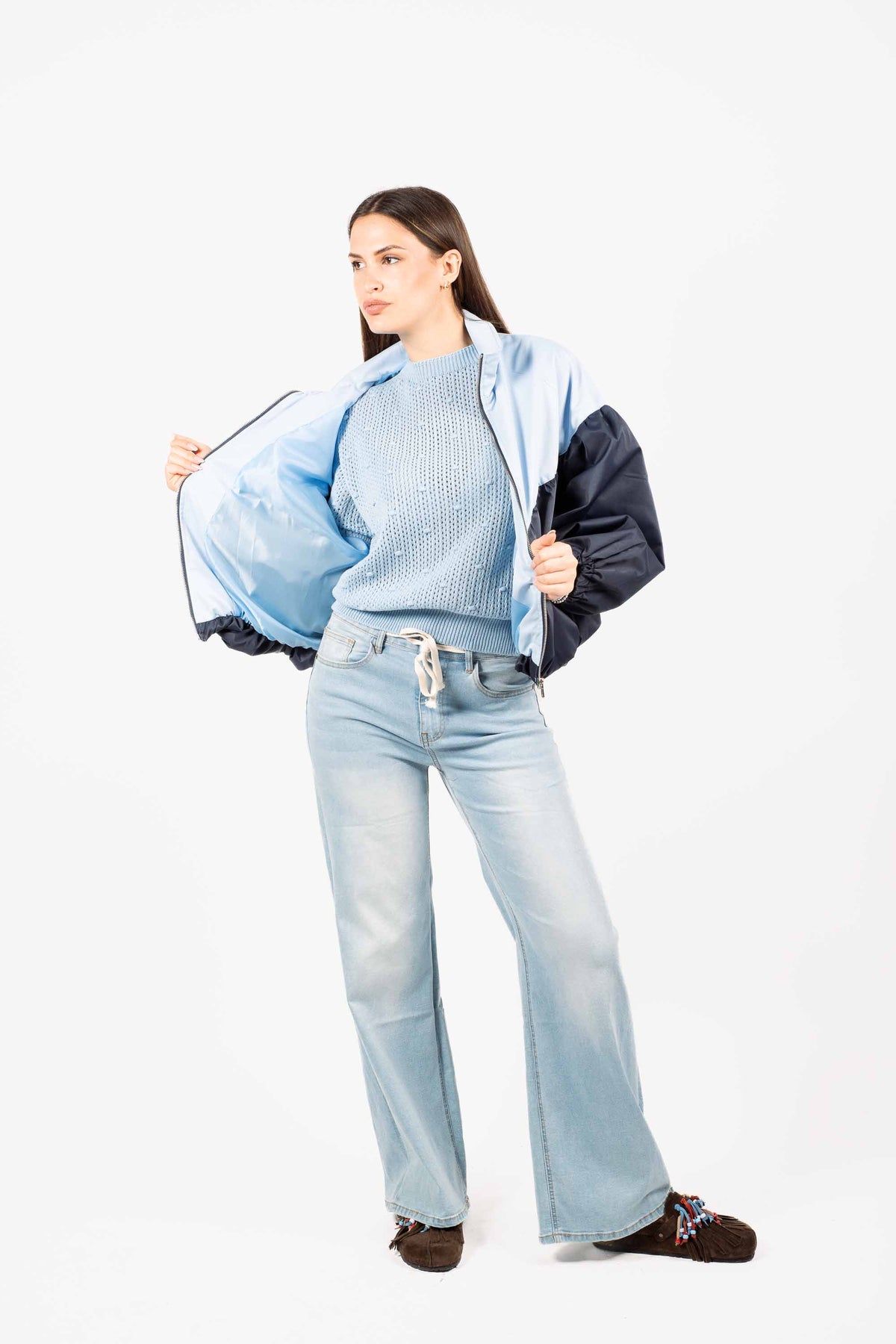 Jeans Wide Leg con Cordino donna Miss love - 2