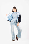 Bomber Bicolor Celeste/Blu donna Miss love - 3