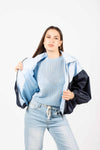 Maglia Traforata con Pompon Celeste donna Miss love - 3