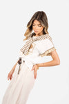 T-shirt Bianca con Ricami e Frange donna Miss love - 4