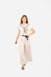 T-shirt Bianca con Ricami e Frange donna Miss love - 3