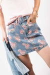 Minigonna Denim Floreale donna Miss love - 1