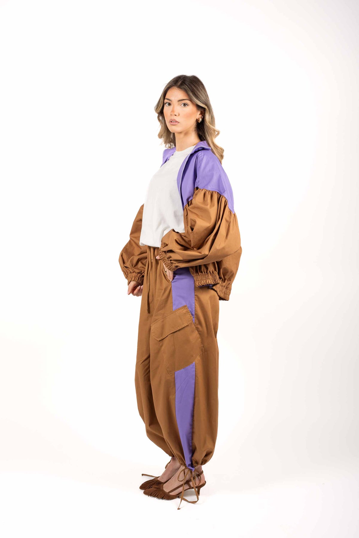 Bomber Bicolor Volume Cammello/Viola donna Tensione in - 2
