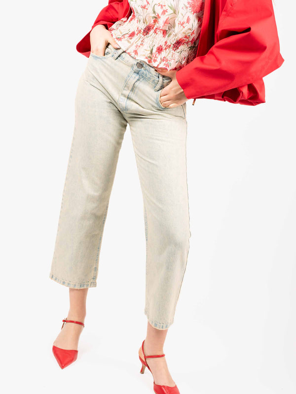 Jeans Straight Fit Lavaggio Chiaro da donna Tensione in