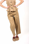 Pantaloni in Cotone con Pinces Beige donna Tensione in - 1