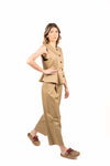 Gilet in Cotone con Bottoni Beige donna Tensione in - 4