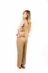 Gilet in Cotone con Bottoni Beige donna Tensione in - 5