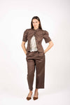 Giacca in Cotone con Manica Corta Cioccolato donna Tensione in - 3