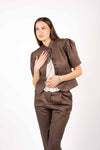 Giacca in Cotone con Manica Corta Cioccolato donna Tensione in - 2