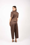 Giacca in Cotone con Manica Corta Cioccolato donna Tensione in - 4