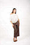 Blusa Monospalla con Fondo Arricciato Panna donna Tensione in - 2