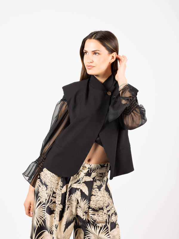 Gilet Asimmetrico Nero da donna Tensione in