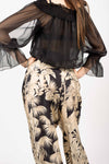 Blusa in Chiffon con Spalle Scoperte Nera donna Tensione in - 5