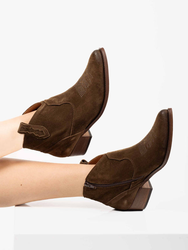 Stivale Texanino Camoscio Marrone da donna Ovye