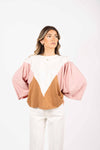 T-shirt Color Block Maniche Volume donna Tensione in - 4