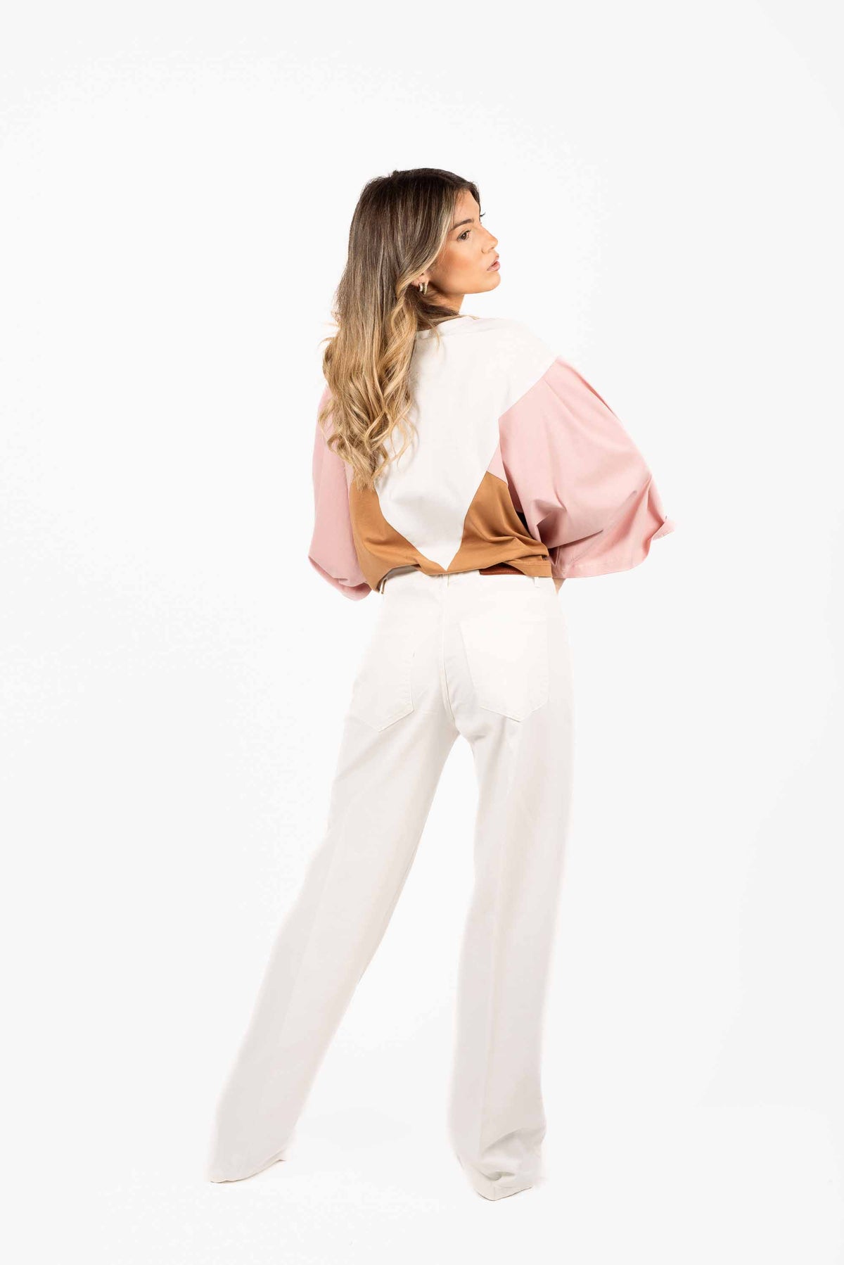 T-shirt Color Block Maniche Volume donna Tensione in - 5
