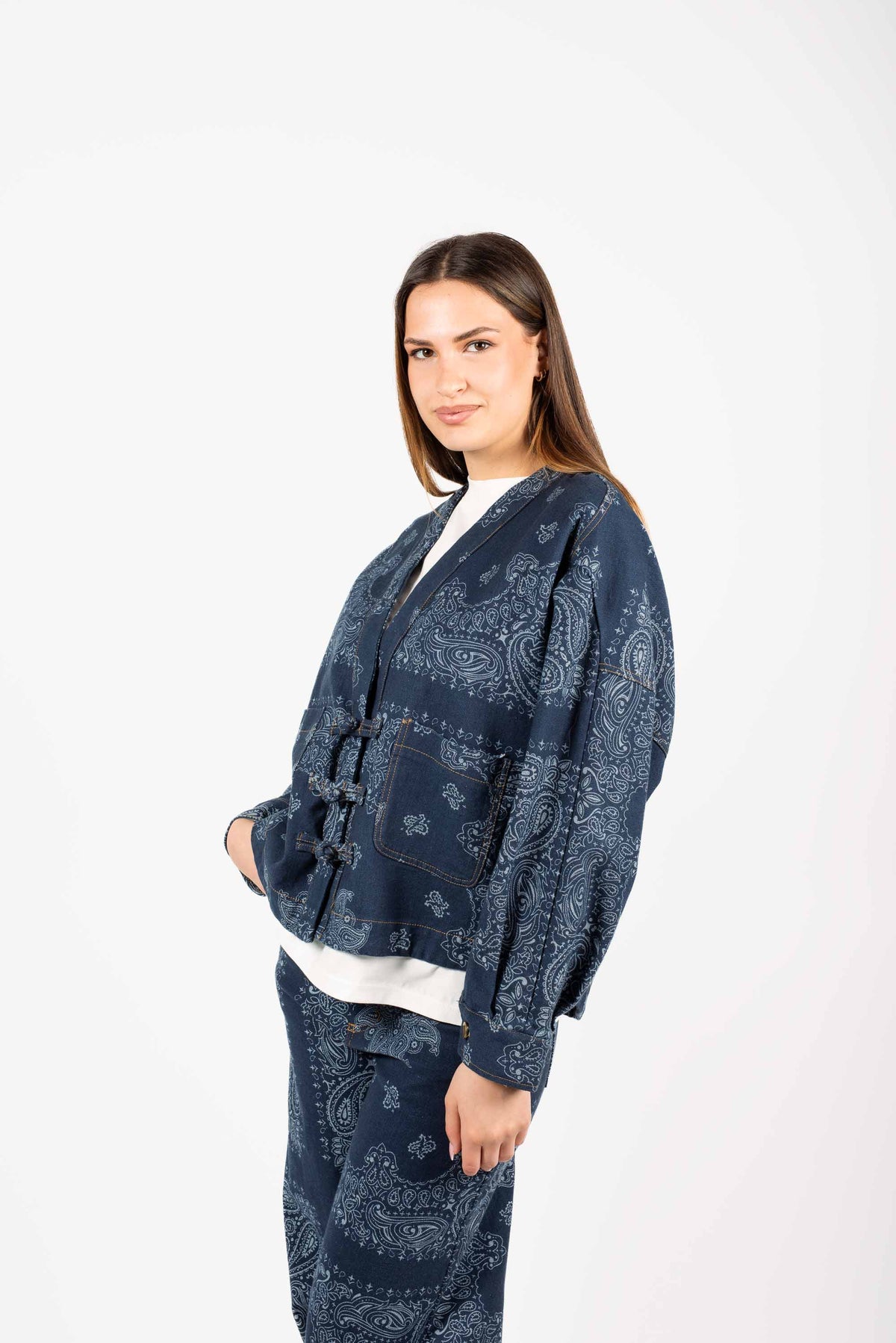 Giacca Denim Paisley donna Tensione in - 5