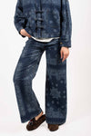 Pantaloni Palazzo in Denim con Stampa Paisley all-over donna Tensione in - 1