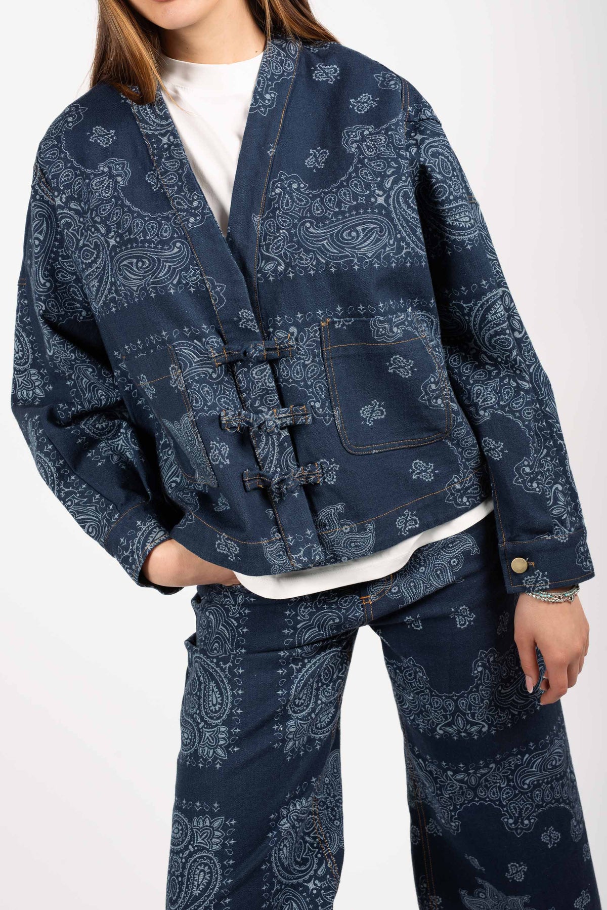Giacca Denim Paisley donna Tensione in - 1